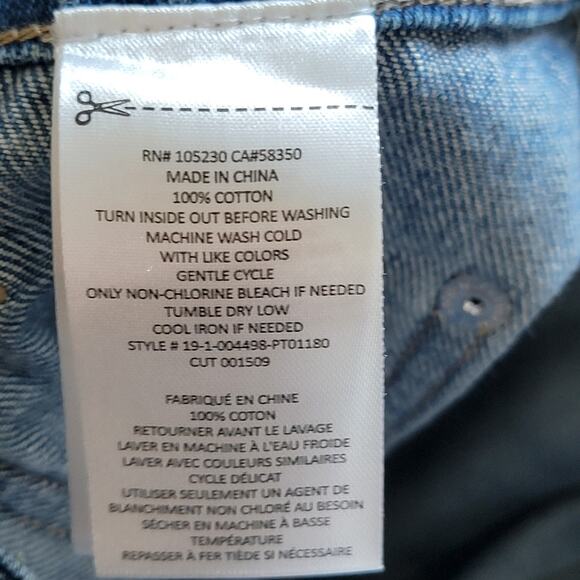 Current/Elliott Blue Cropped Boot Denim Light Wash Patch Pocket Jeans Size 27 - Picture 9 of 10